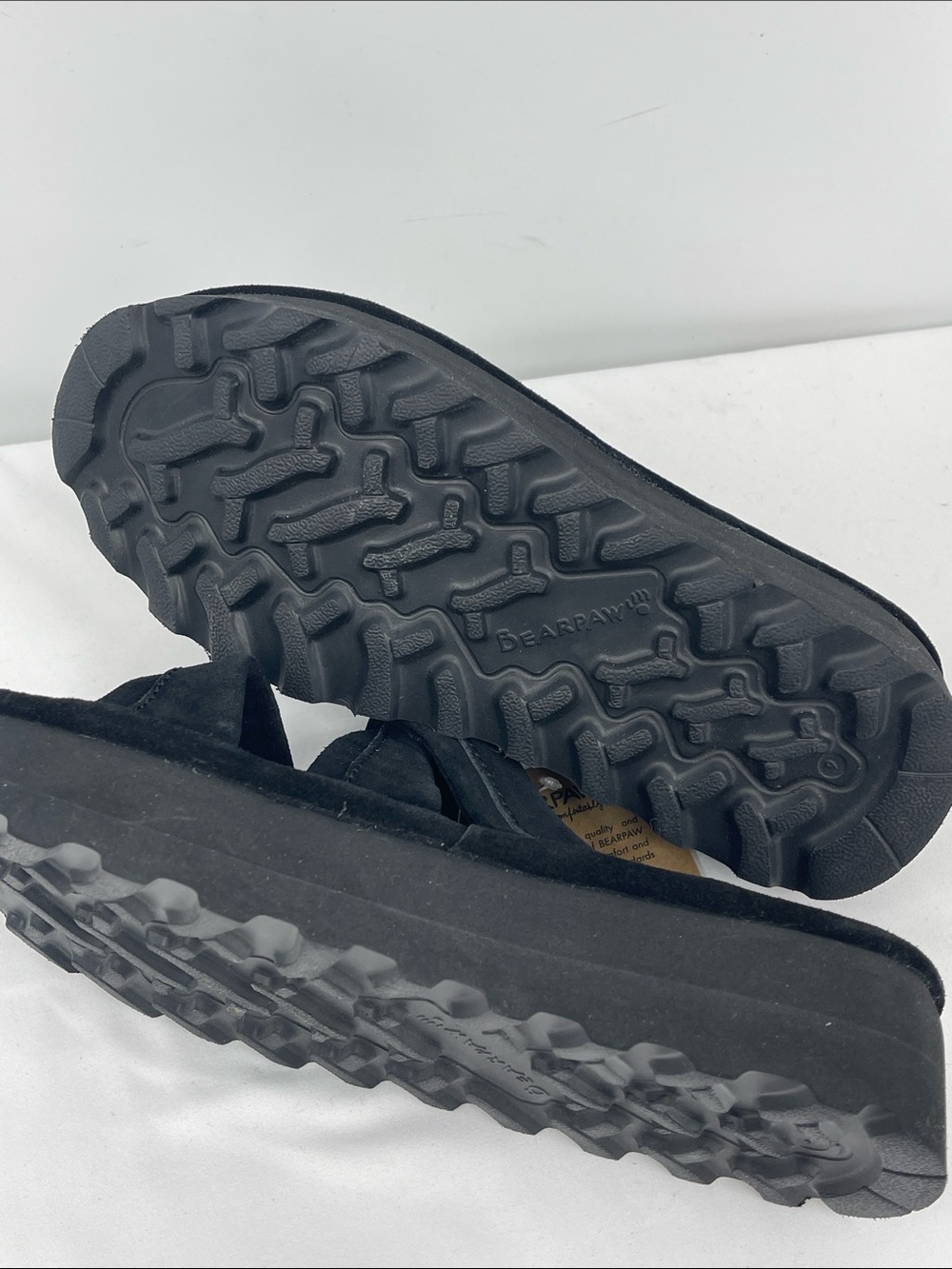 BEAR PAW Black Suede Platform Slide Sandals WOMENS SIZE 42 NWT - Picture 6 of 7